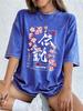 Tokyo Legend Cherry Branch Prints Washed TShirts Womens Cotton Oversized Tops ONeck Short Sleeve T Shirt Summer Women Clothes