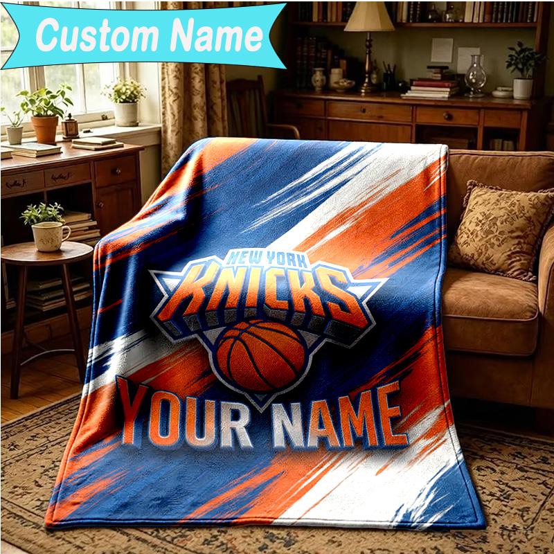 1PC Custom Name Blanket New York Football Flannel Blankets Patterns Throw Blanket All-Season Soft Gift for Couch, Bed, Camping, Birthday Gifts