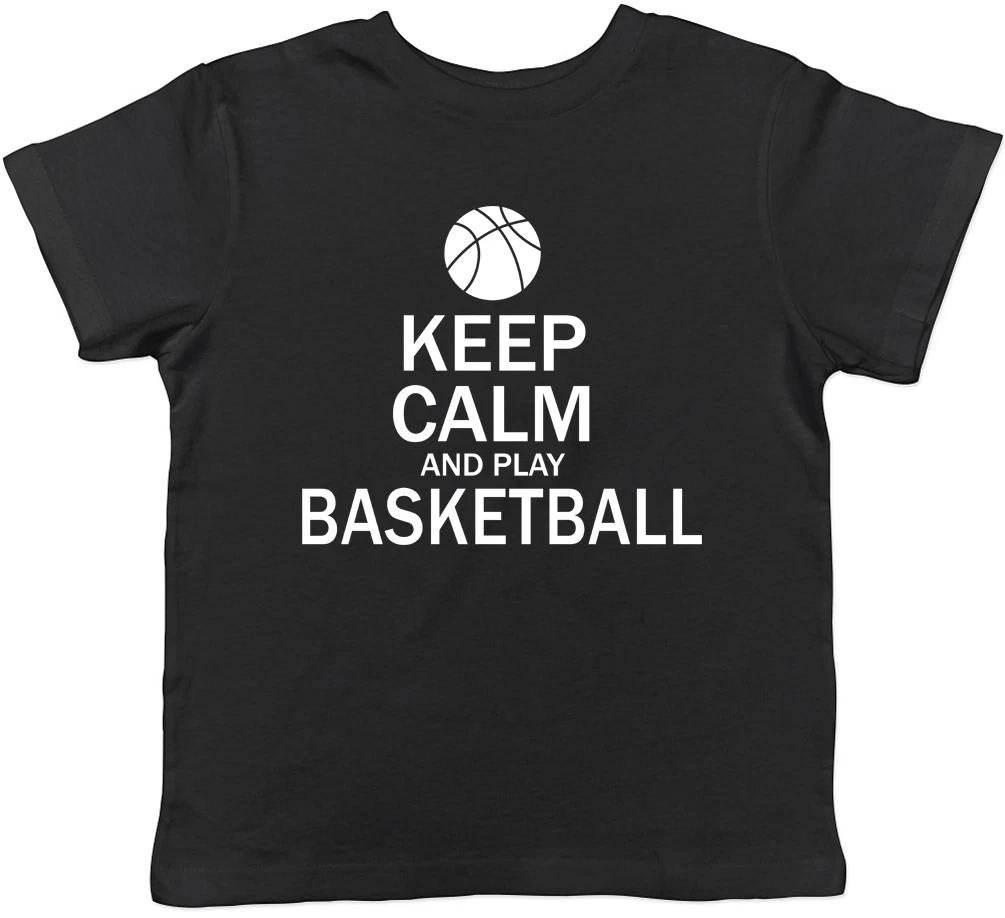 Keep Calm and Play Basketball Childrens Kids Boys Girls Tee T-shirt 130
