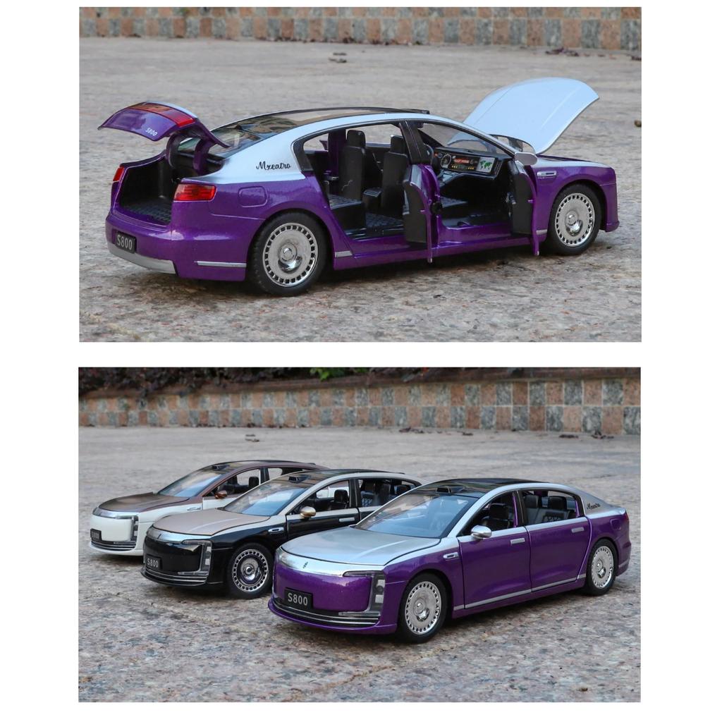 1/32 MAEXTRO S800 Alloy Luxy Model Diecast Metal New Energy Car Vehicles Car Model High Simulation Sound and Light Kids Toy Gift