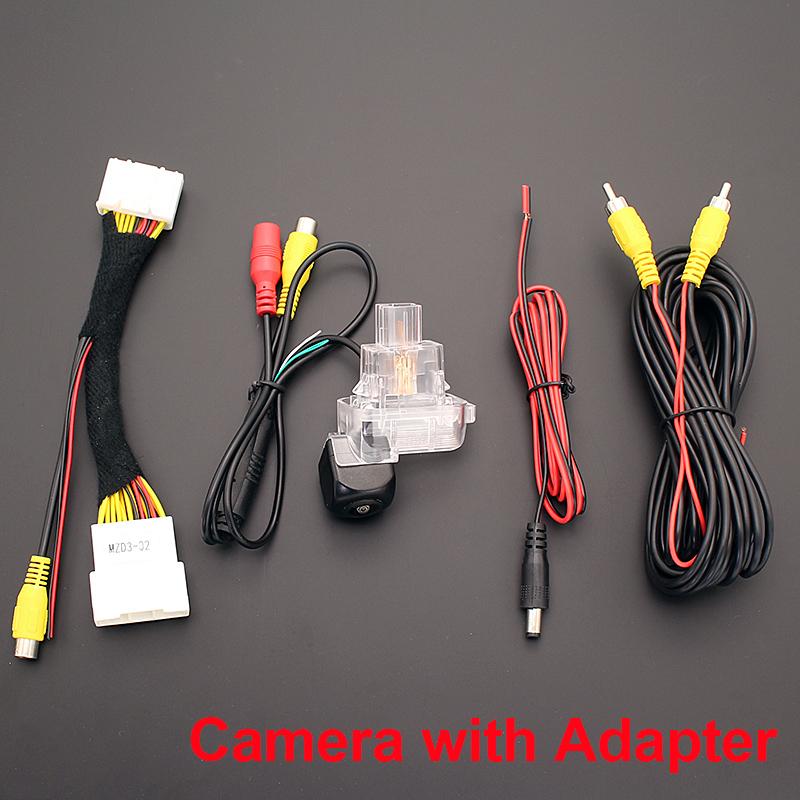 720P 170 Degree Fisheye Lens Car Rear View Reverse Backup Camera For Mazda 3 Mazda3 BM Hatchback 14~17 Original Screen Adapter
