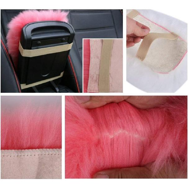 Auto Center Console Cover, EGBANG Console Cover Armrest Pads, Warm Winter Sheepskin Wool Car Armrest Seat Box Pad Cushion Protector Universal Fit