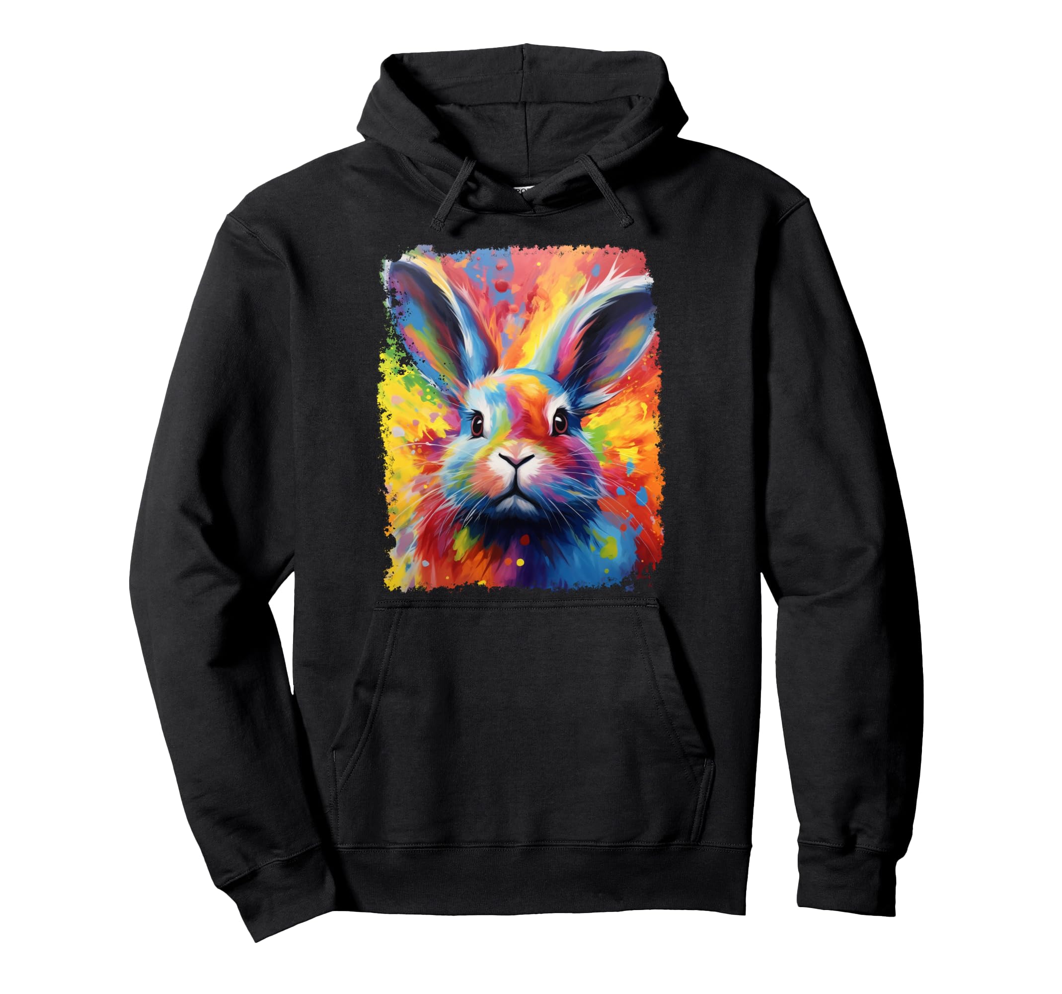 Pop art rainbow rabbit bunny hoodie