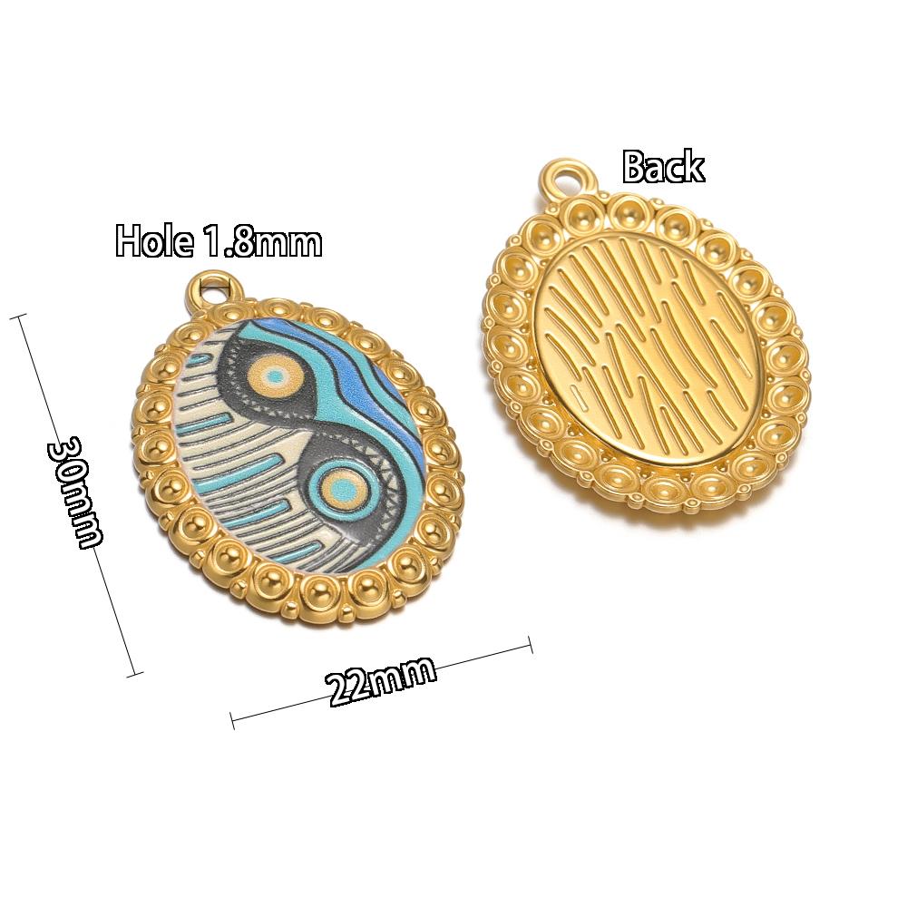 

4pcs Stainless Steel Blue Lucky Eyes Enamel Pendant Charms for DIY Religion Necklace Jewelry Findings Bracelets Earrings Making