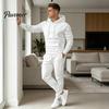 Comfortable Men Sportswear Hoodie Pants Two Piece Set for Men, Sports Hooded Sweatshirt Mens Athletic Tracksuit & Drawstring Sweatpants, Fall