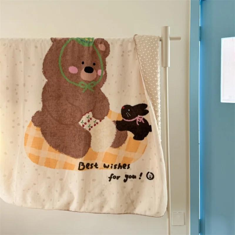 

Удобный и милый флисовый плед Дуду мультяшная девочка сердце молочный флис приятный к коже повседневный плед маленький плед 120x150cm 1pcs