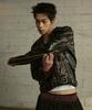 Lanarchive [0120] Glossy Leather Rider Jacket - Black