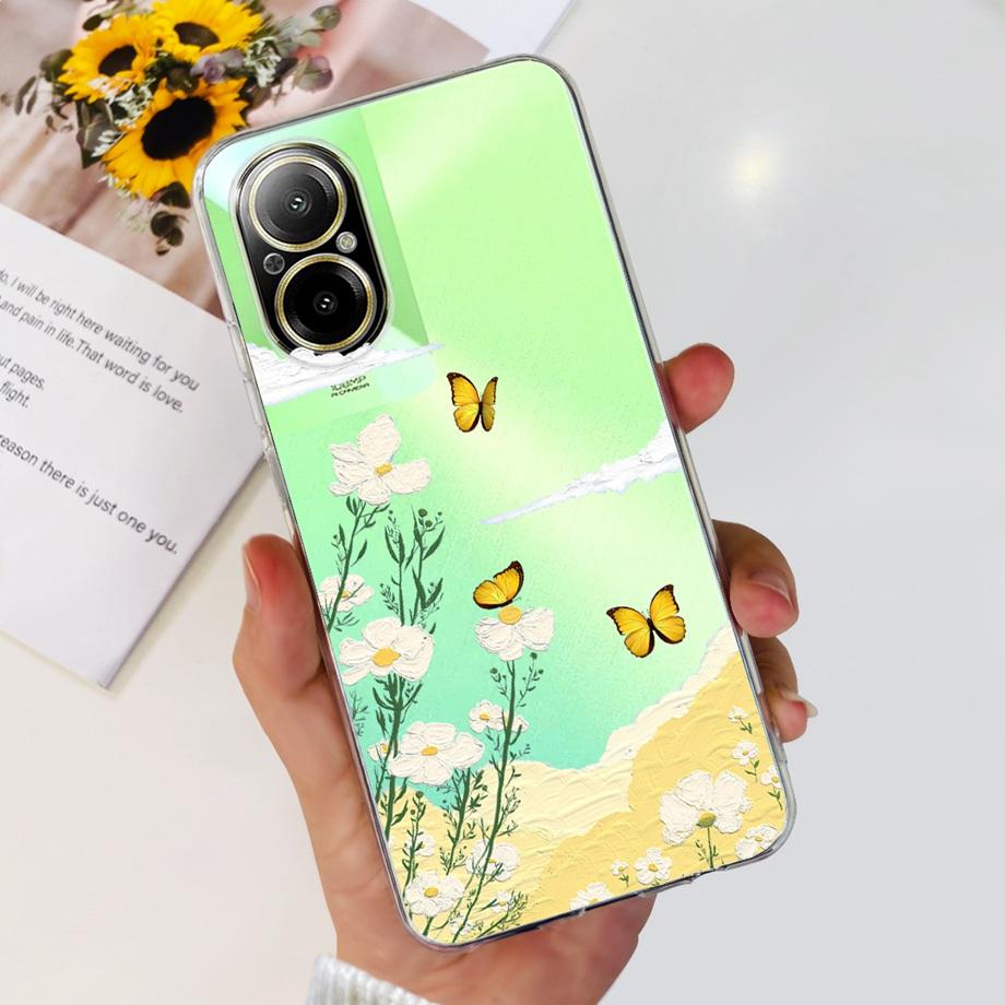 Weiche TPU-Stoßstange Hüllen für Realme C67 4G RMX3890 Rückabdeckung Dünnes Klares Silikon Handyhülle Damen Mode Malerei Funda C 67 4G