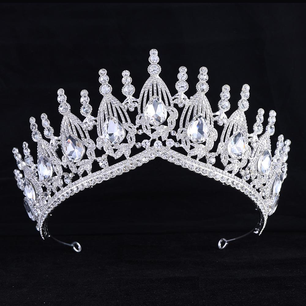 DIEZI 17 Colors Luxury Princess Opal Crystal Crown For Women Girls Wedding Elegant Luxury Baroque Tiara Party Hair Dress Jewelry