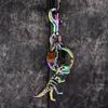 Keychain Pendant Dinosaur T-Rex Skeleton Metallic Luster Bag Charm Alloy Triple Reinforced Lobster Clasp Key Ring