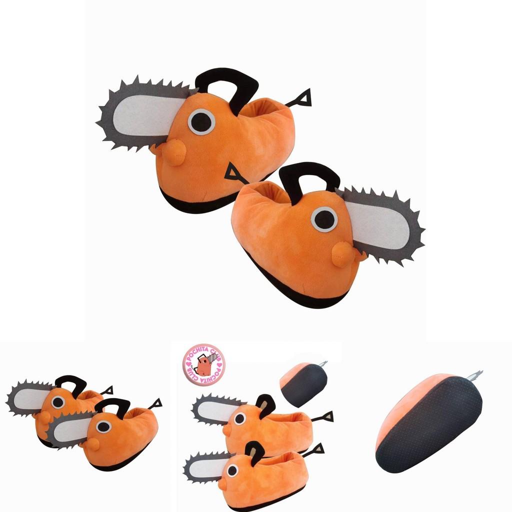 Chainsaw Man Pochita Plush Non-slip Slippers Cute Warm For Adults Kids