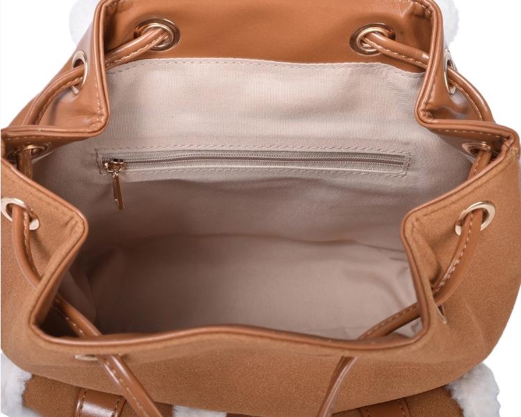 Rucsac de pluș de înaltă calitate pentru femei, iarna 2025: Stil colegial, Lux discret pentru călătorii și navetă