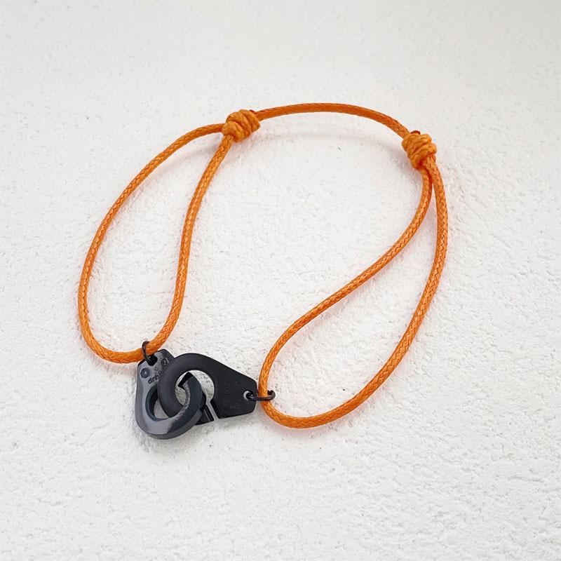 Adjustable Red Wax Rope Bracelet - Non-Fading Handcuff Style for Men and Women