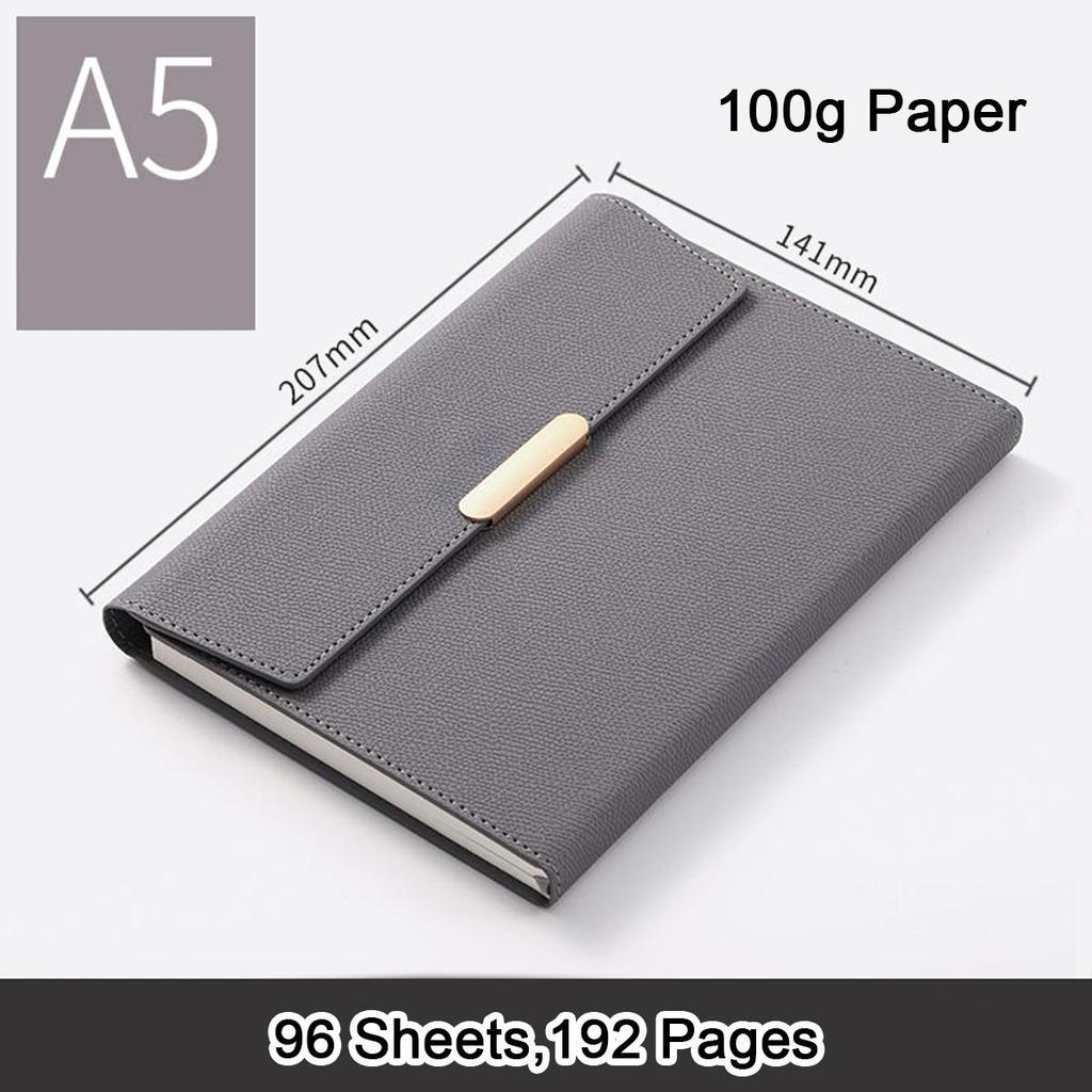 A5 dicker Ledernotizblock, Schüler-Fachnotizbuch, Arbeitstreffen-Protokollbuch, Schnallentagebuch, Reisetagebuch, 96 Blätter, 192 Seiten