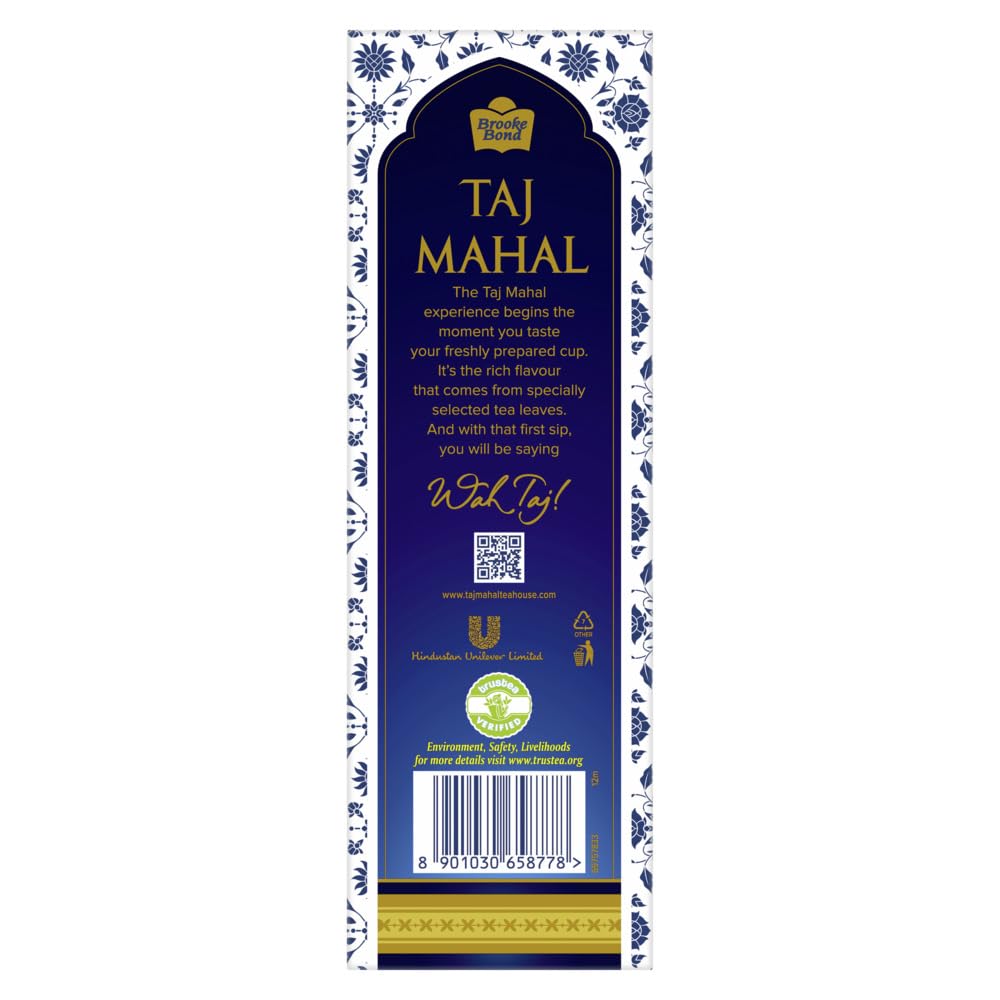 Taj Mahal Black Tea 1 kg Pack Of 1 Premium CTC Blend Rich Taste Golden Orange Brew With Uplifting Aroma For Everyday Refreshing Cup
