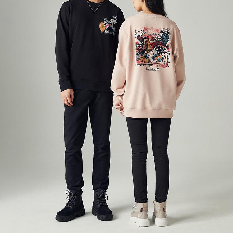 Timberland Casual Pullover Sweatshirt Unisex Sweatshirt Black A5YE1-001A