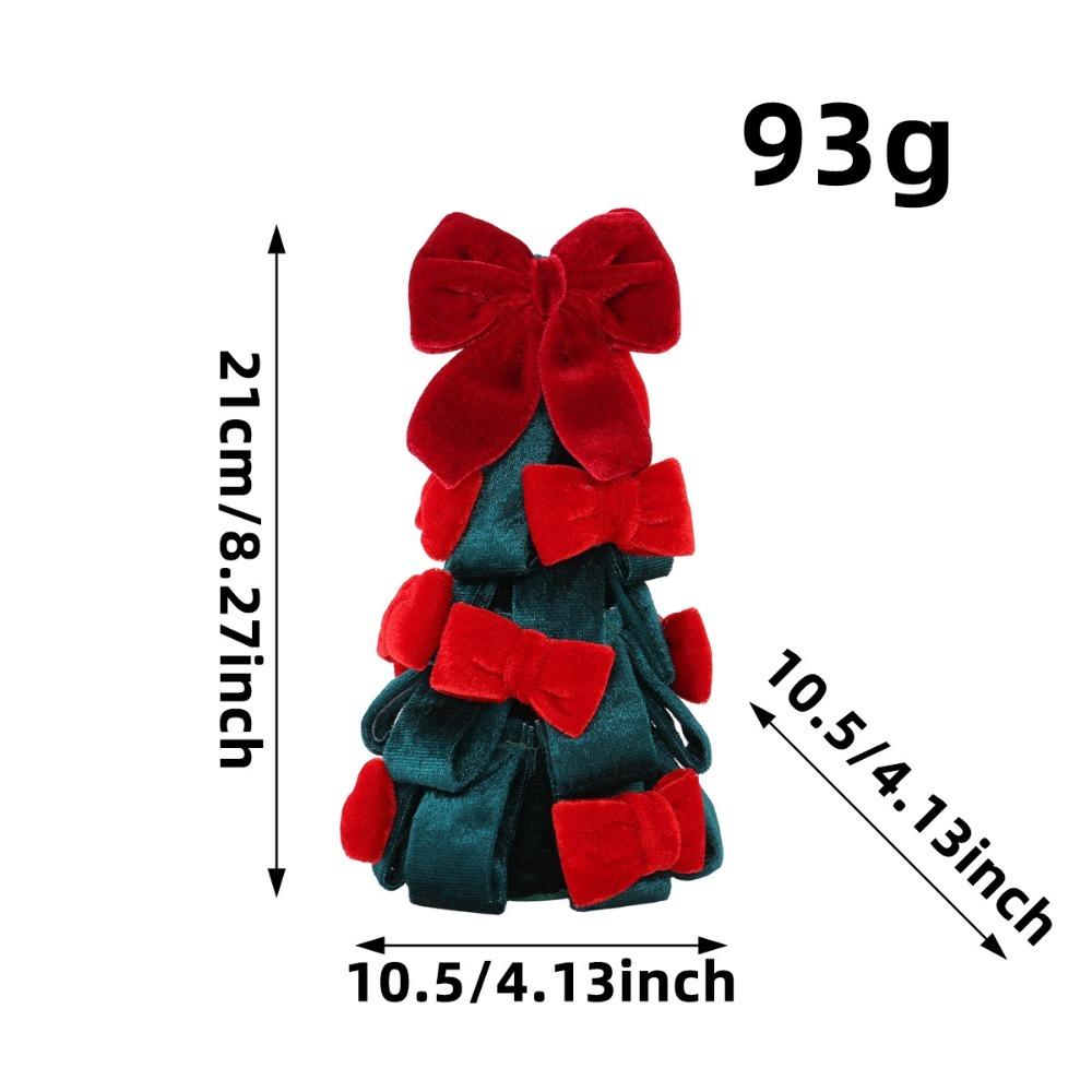 Handmade Craft Hanging Pendant Velvet Bow Christmas Tree Decor Christmas Ornament Home Decor