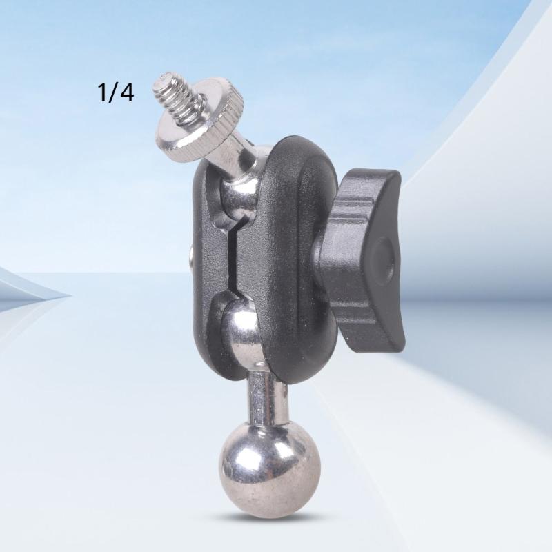 Adjustable Angle Connector With 1/4 Inch Screw To 17mm Ball Head For Camera Stand Smartphone Mount Durability Plastic Metal Construction