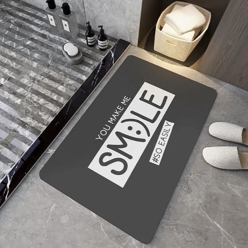 Bathroom Door Floor Mat, Diatom Mud Absorbent Mat, Bathroom Quick-drying Foot Mat, Toilet Non-slip Carpet, Dirt-resistant