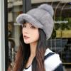 Imitation mink environmentally friendly duck tongue hat with adjustable female winter fur ball hat