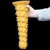 Golden Silicone Giant Suction Cup Large Anal Plug Oversized Threaded Rear Anal Plug Octopus Pull Bead Anal Expander