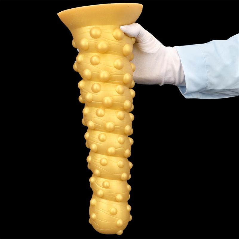 Golden Silicone Giant Suction Cup Large Anal Plug Oversized Threaded Rear Anal Plug Octopus Pull Bead Anal Expander
