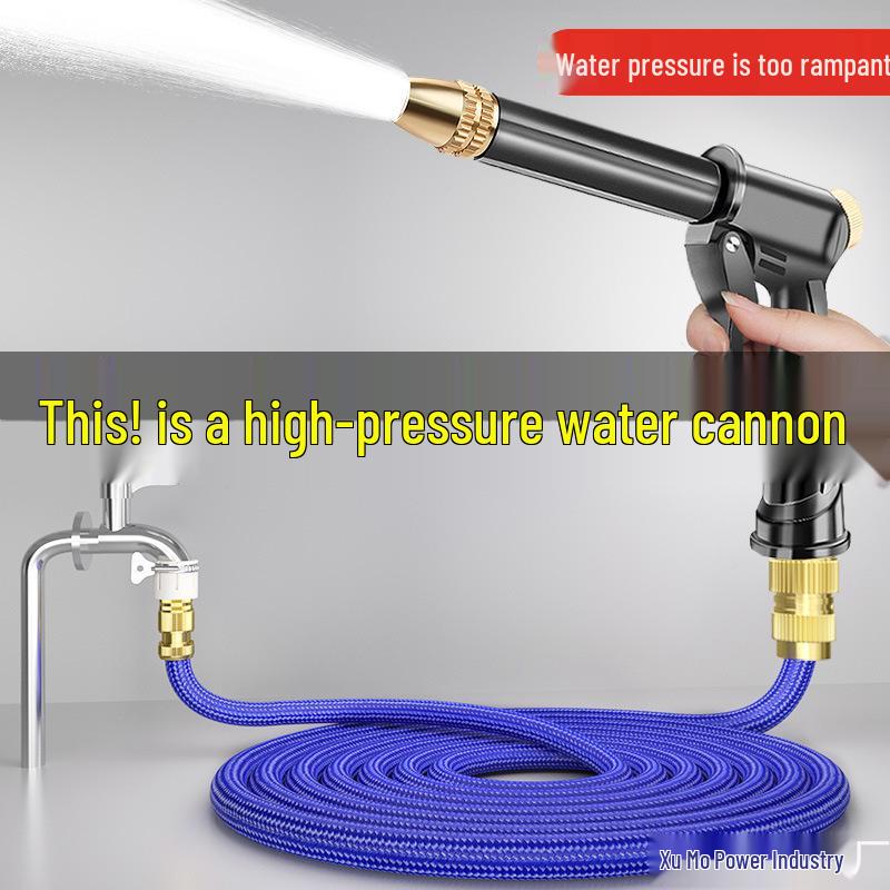 High-Pressure Retractable Spray Gun for Household Water Hose - Ideal for Car Wash and Garden Use