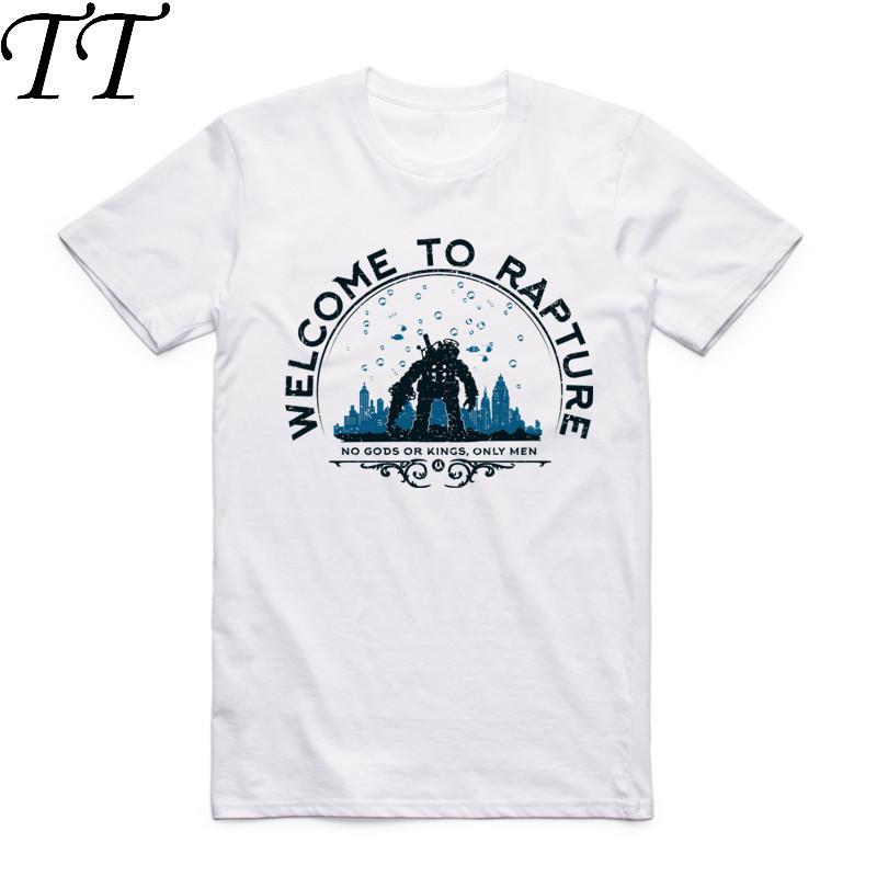 2019 Men Print Bioshock Video Games T-shirt White Short Sleeve O-Neck Summer Hipster Casual Tee