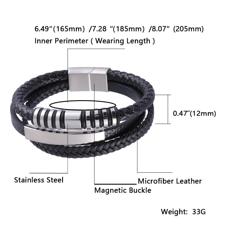 Men Bracelets Vintage Multilayer Leather Braid Bracelets Bangles Handmade Rope Wrap Bracelets Male Gift HipHop Rock Jewlery