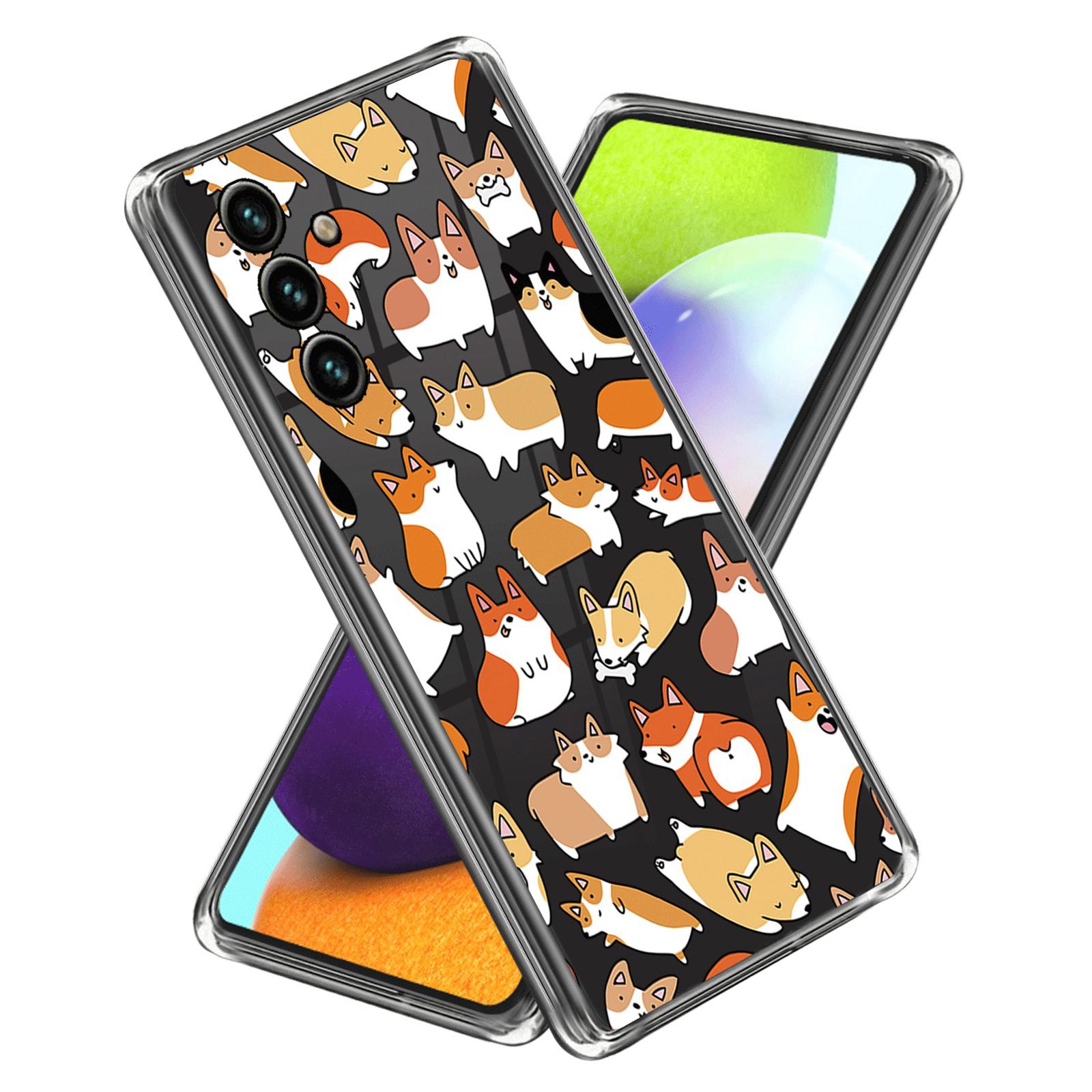 

For Samsung Galaxy A15 5G TPU Case Pattern Printing Protective Back Cover Dogs Sticker