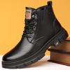 Modische, warme Winterstiefel aus Plüschfell für Herren, modische Schnürstiefeletten mit hoher Spitze, Herrenschuhe, einfache, rutschfeste Motorradstiefel für Männer