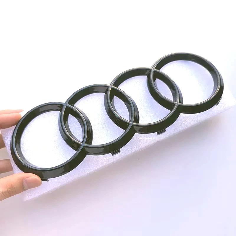 Für AudiFür Jaguar S6 2012-2018 2019-2024 4Ringe Logo Glänzend Schwarz Auto Motorhaube Frontemblem Heckklappe Abzeichen Modifizierter Aufkleber Ersatz