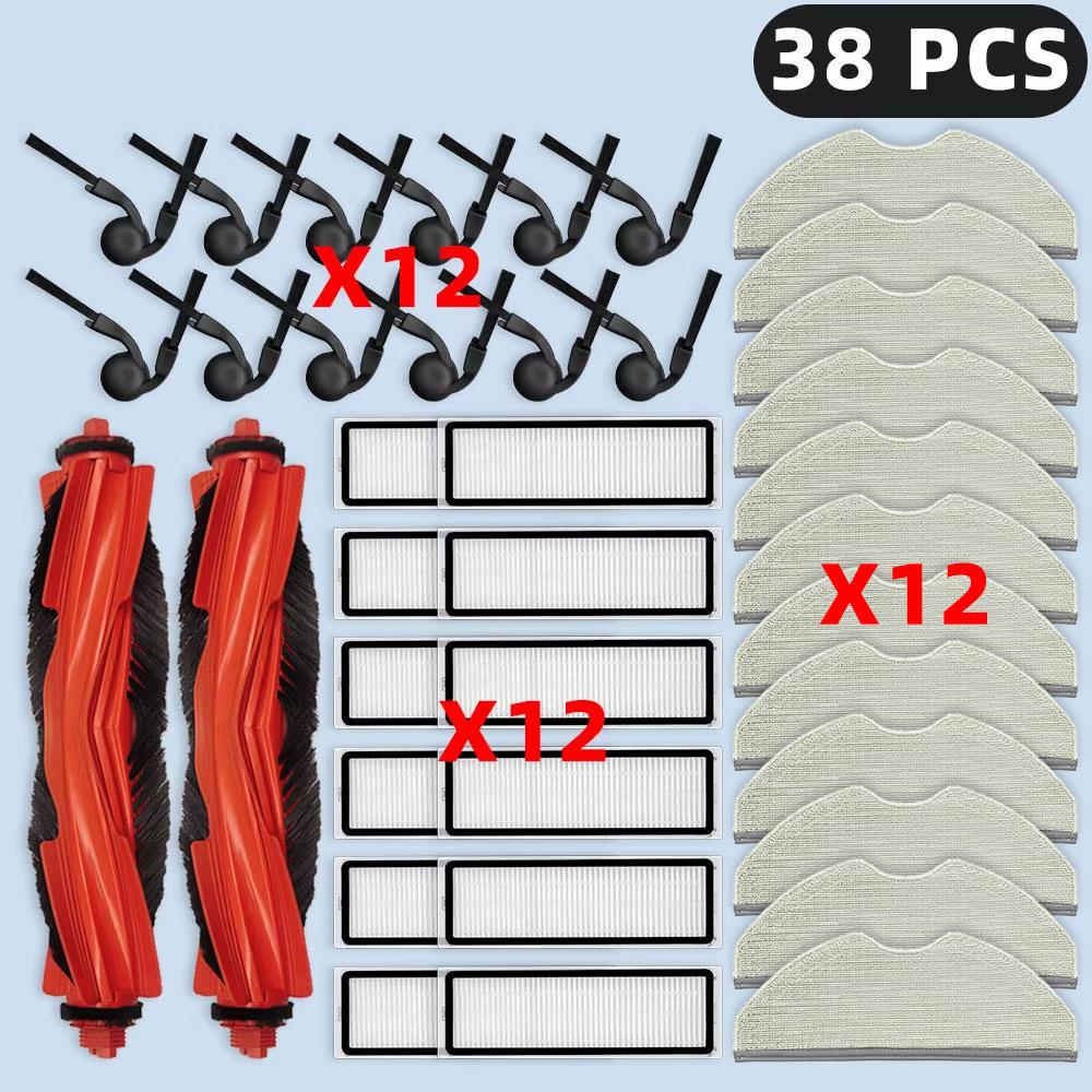 Kompatibel mit ( Xiaomi Roboterstaubsauger S40 / OV81 ) Ersatzteile Zubehör Hauptseitenbürste HEPA-Filter Mopptuch