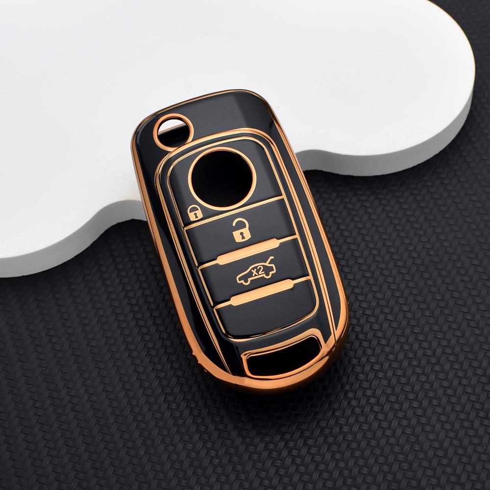 

3 Buttons TPU Flip Car Key Case Cover Fob with Keychain for FIAT Tipo Toro Nuovo Freedom 500X Doblo Argo Grazie - Anti-Scratch