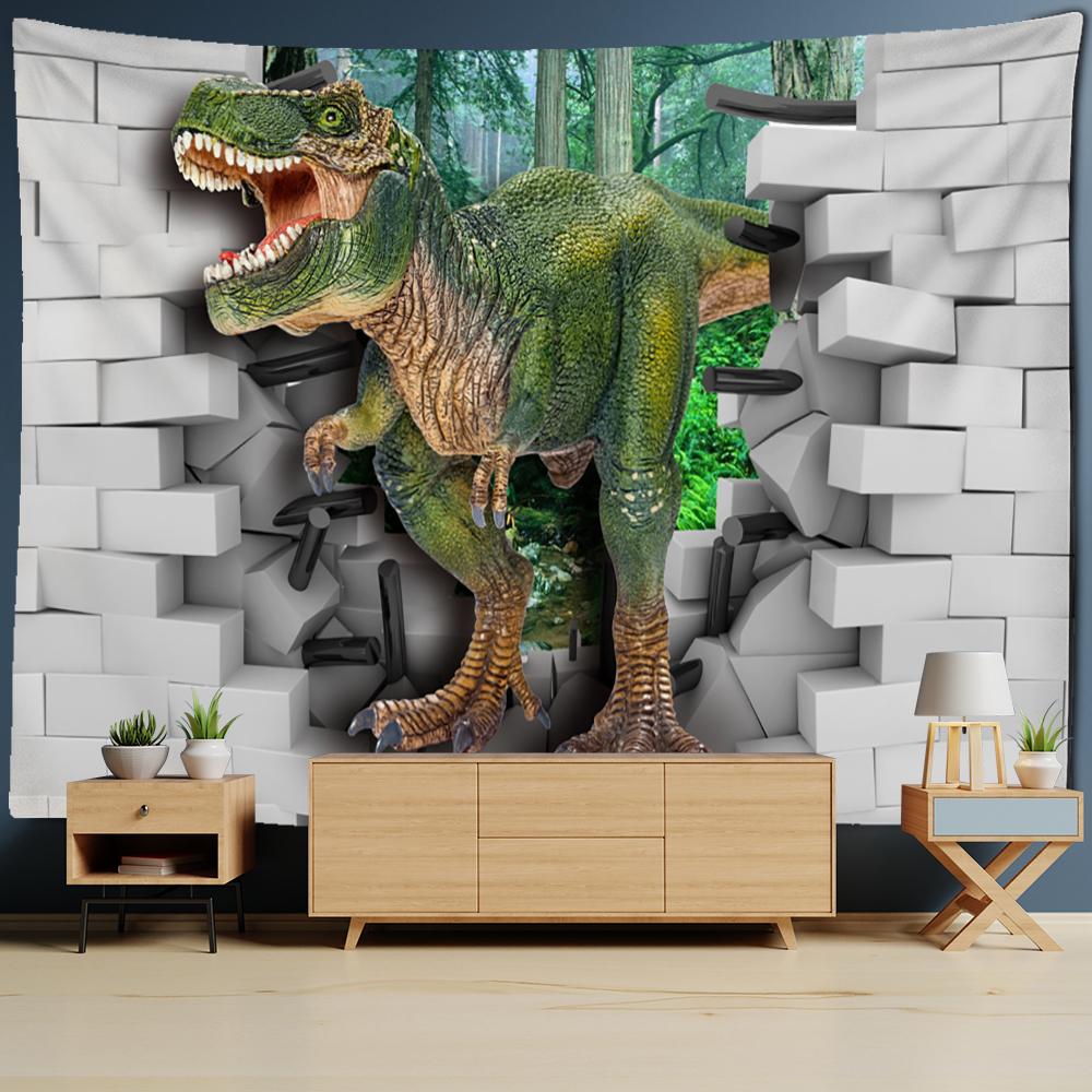 Antike Retro Dinosaurier Wandbehang Tapisserie Hippie Psychedelic Hexerei Tapez Kunst Tier Home Decor