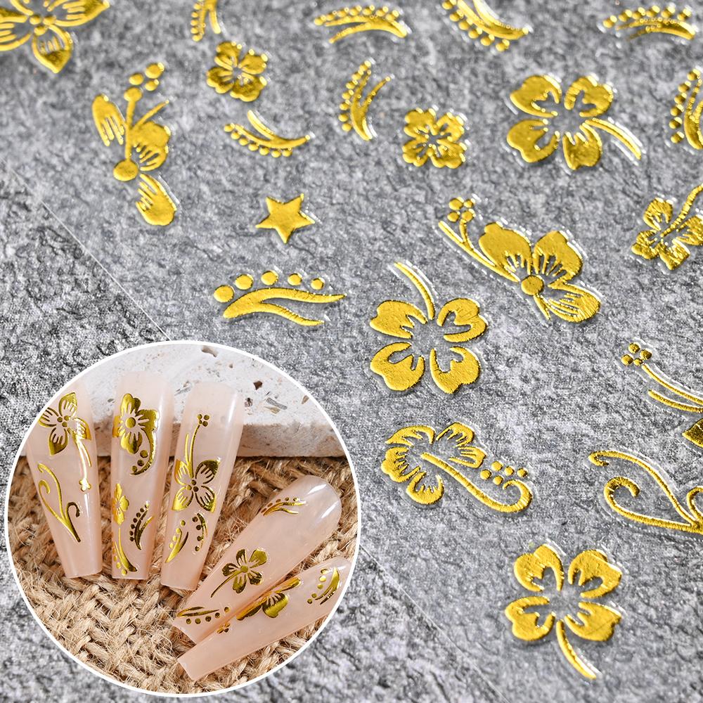 Cherry Blossom 3D Nail Stickers White Flower Petals Nail Art Decals Elegant Wedding Design Spring Sakura Manicure Slider Decor