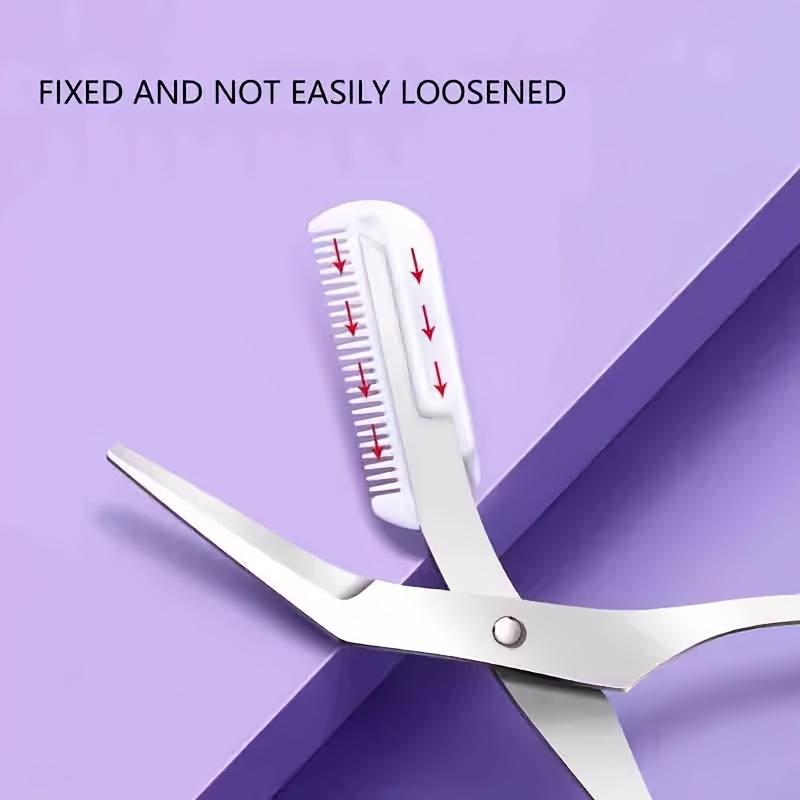 Pink Eyebrow Scissors And Comb, Plastic, For Right Hand, Beginner Eyebrow Trimming Set, For Trimming And Grooming Eyebrows