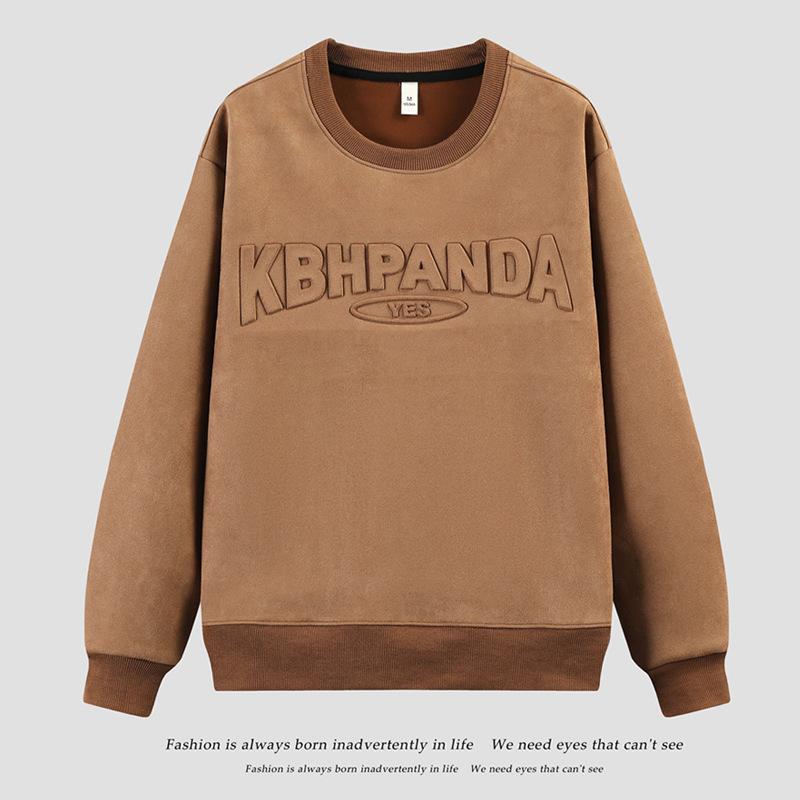 Herr Vår och Höst Casual Sweatshirt Herr Trendigt Märke Mode Bokstav Präglad Trendig Ungdom Rundhalsad Sweatshirt Herr