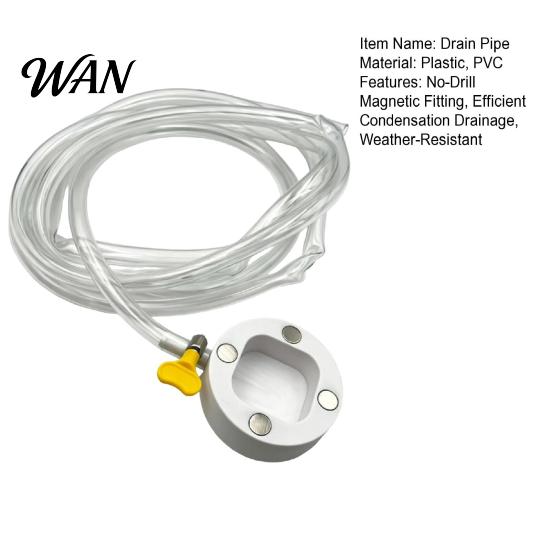 Leak-proof AC Drain Tube Magnetic Window Kit 4/6/12FT Clear PVC Hose with Stainless Steel Clamp No Drilling Flexible Weather-Resistant Condensate