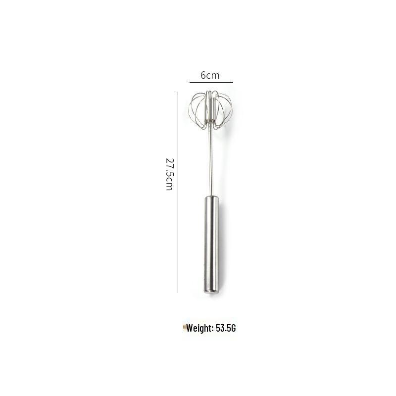 Stainless Steel Semi-Automatic Rotating Egg Beater for Kitchen Baking