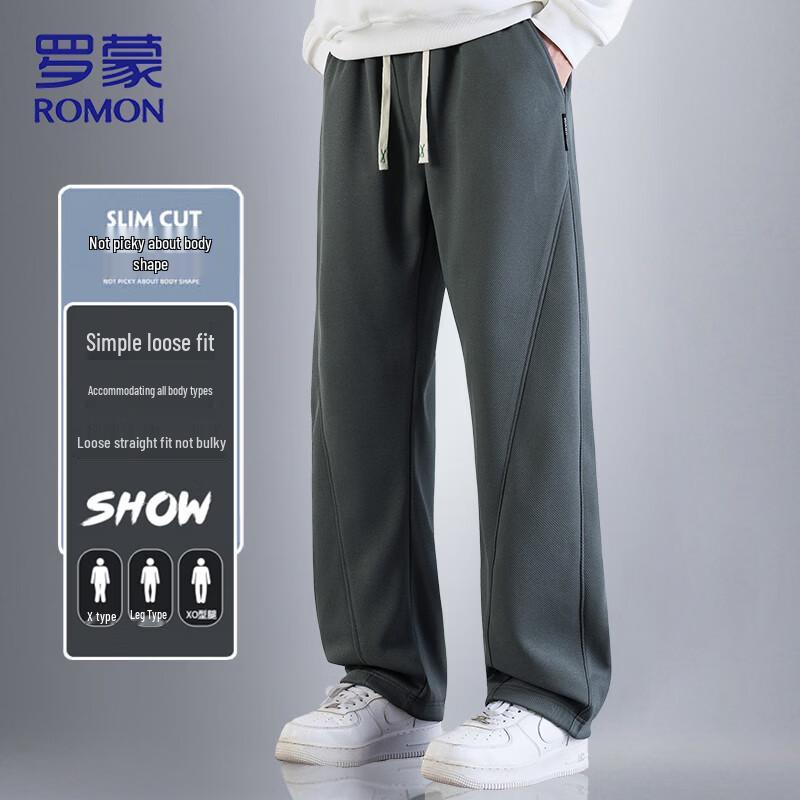 ROMON Men s Loose-Fit Casual Curved Sweatpants 3XL