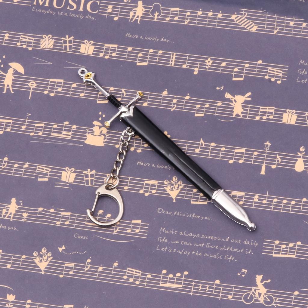 12CM Metal Glamdring Aragorn Narthil Sword Elves Anduril Middle Earth Weapon Katana Samurai Sword Keychain Ornaments Gifts Toys