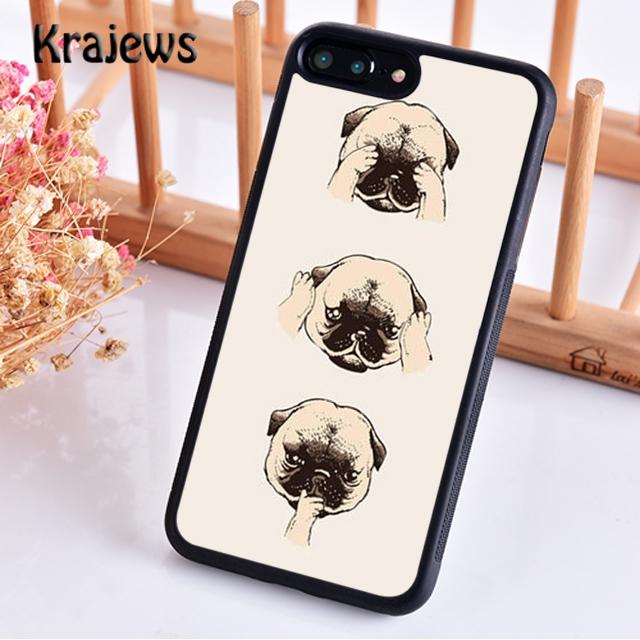 

Мягкий чехол для телефона Krajews Cool Crazy Pug Dog для iPhone 14 5 6s 7 8 plus XR XS 11 12 13 pro max Samsung Galaxy S21 S22ultra iPhone 6plus