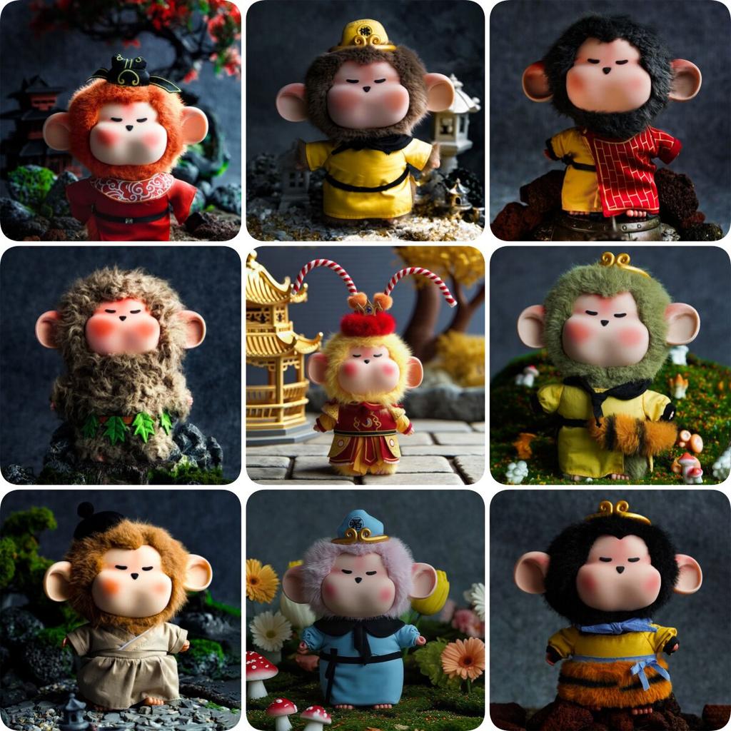 Leihoo Monkey King Plush Blind Box Collectible Trendy Stuffed Toy Desk Decor Cute Journey To The West Peripheral Surprise Gift