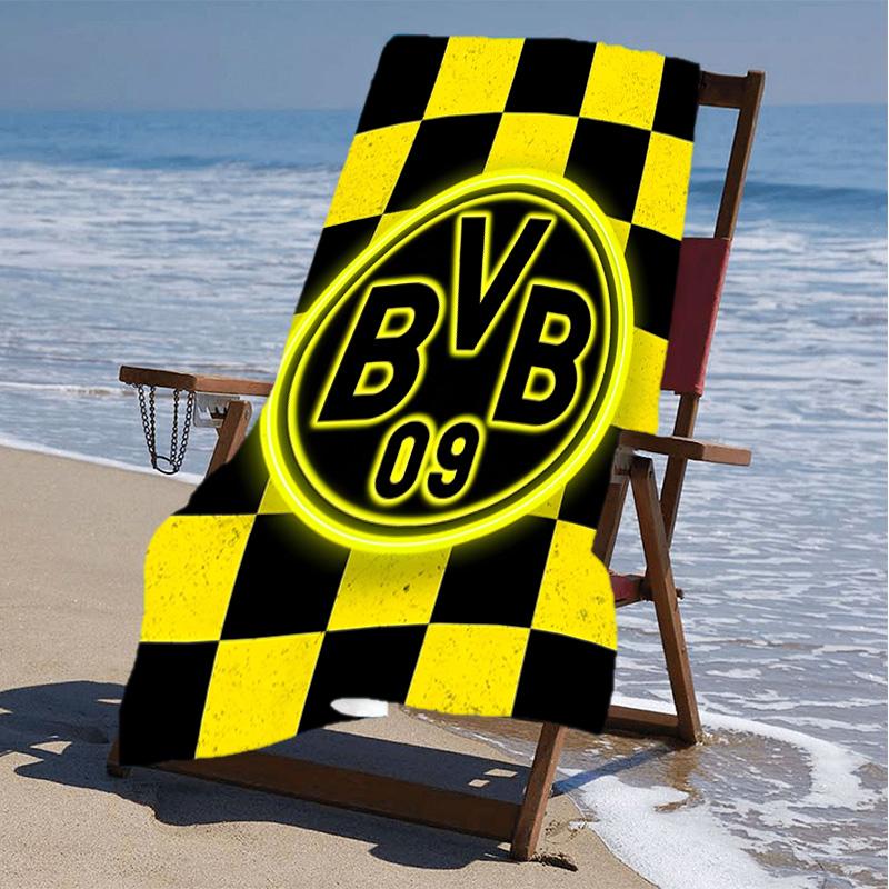 1pc B-BVB Beach Towel, Beach and Seaside Swimming Pool Equipment, Fashion Pattern, Rectangular, Travel Essentials