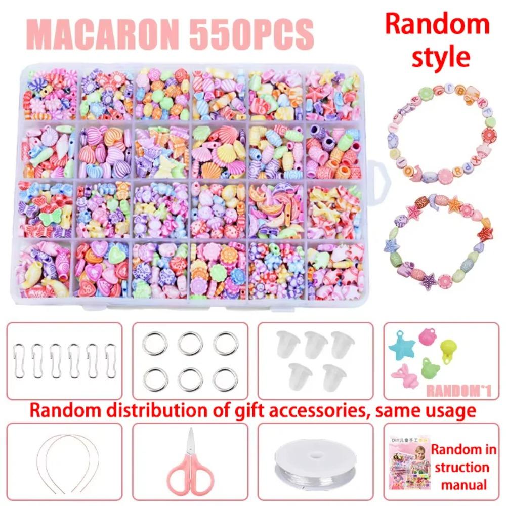 DIY Handmade Beaded Children's Toy Creative Loose Spacer Beads Crafts Making Bracelet Necklace Jewelry Kit Girl Toy Gift