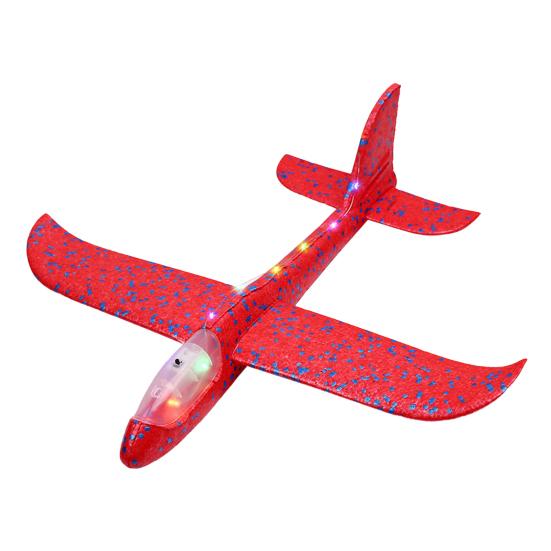 Large Foam Glider with LED Lights EPP Hand Throw Airplane Toy for Kids Outdoor Flying Toy for Boys Girls Crash-Resistant Outdoor Play Gift for