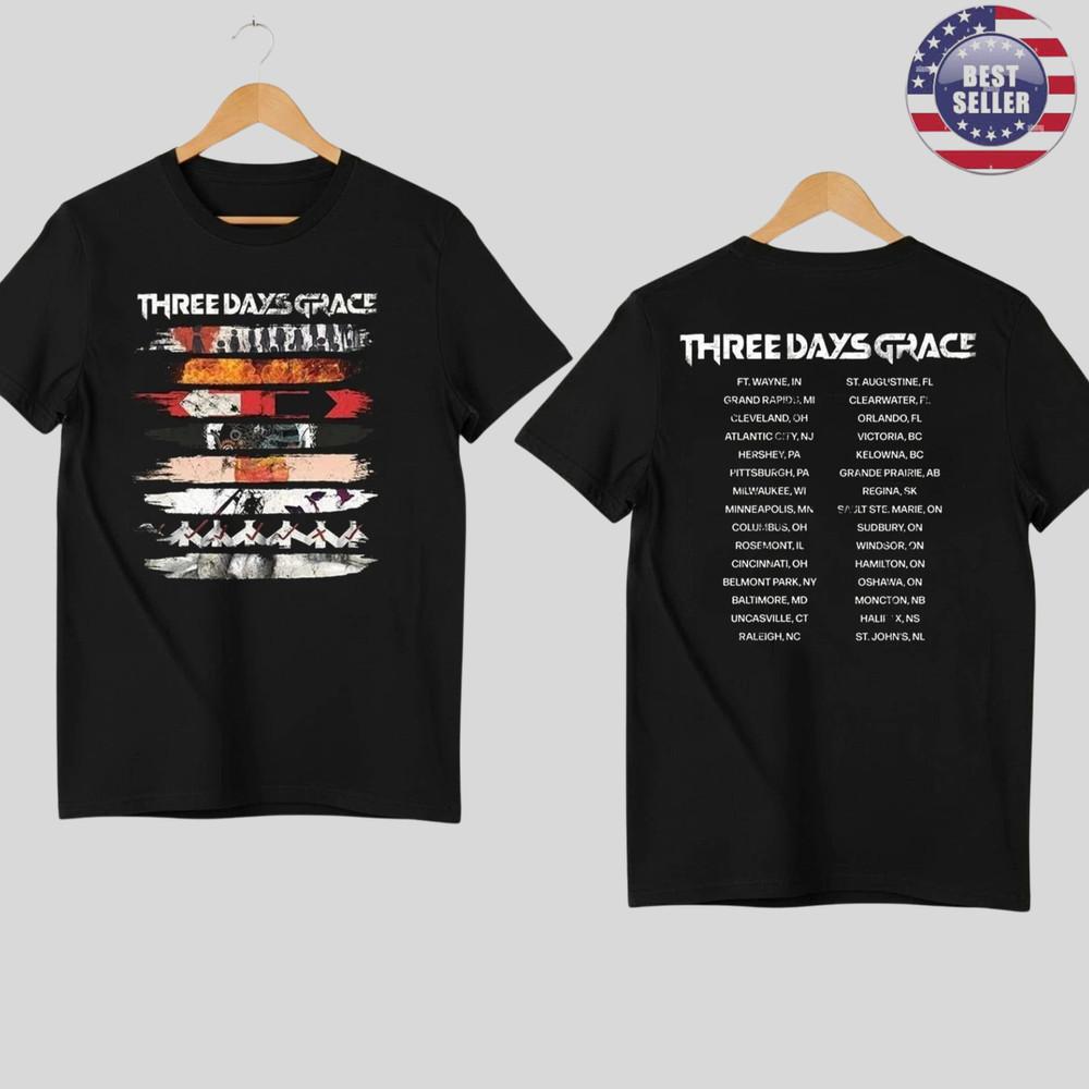 

Fastship Three Days Grace 2026 Album Stripe Tour TShirt Unisex T-Shirt M