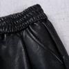 Faux Leather Plush Thickened High Waist Elastic Korean Size Pu Pants Women's  Fashion  Pants Women Clothing