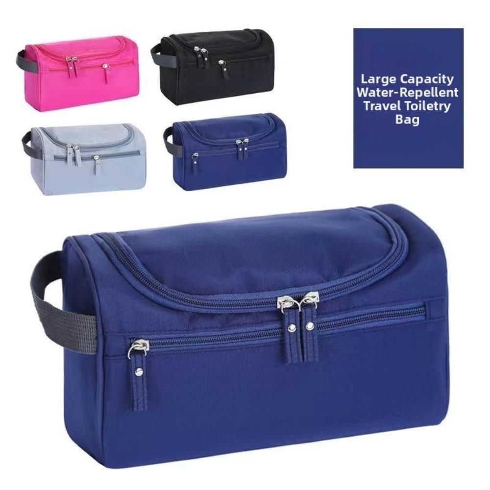 Solid Color Portable Cosmetic Bag Large Capacity Bath Organizer Bag Travel Toiletry Bag  Travel
